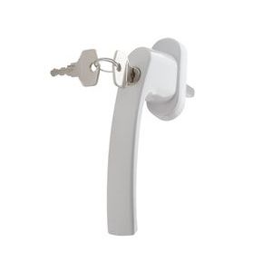Ручка оконная с ключом, белая