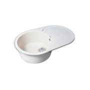 GRANFEST  Мойка мрамор RONDO GF-R750L.овальная,  750*460мм,(Белая)