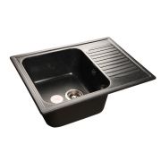 GRANFEST Мойка мрамор STANDART GF-S645L (F-13).прямоугольная 645*495 (Чёрная)