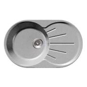 GRANFEST Мойка мрамор RONDO GF-R750L. овальная, 750*460мм, (Серая)